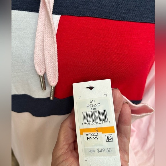 NEW TOMMY HILFIGER SPORT CASUAL PINK LIGHTWEIGHT HOODIE TOP SIZE SMALL NWT - Picture 6 of 8